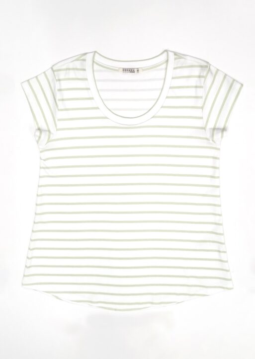 ZF307R Daliane Striped Pima Cotton Top