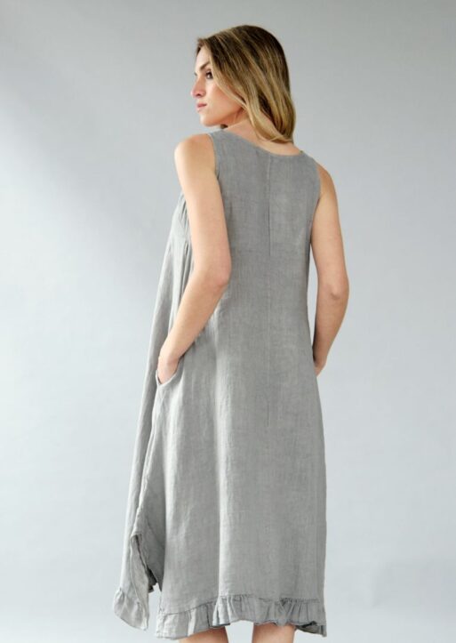 B0138 Icia Scoop Neck Linen Dress
