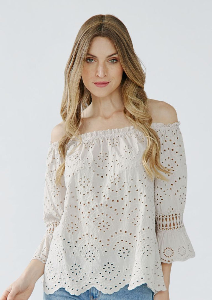 N8932 Helga Eyelet Cotton Top