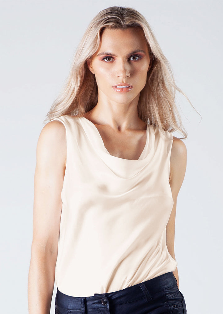 P191288 Sophia Cowl Neck Satin Top