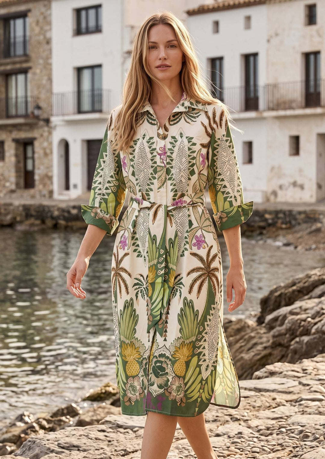 ZF256 Paloma Printed Cotton Shirt Dress