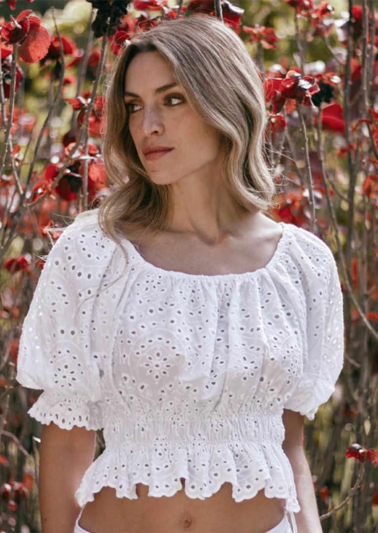 N8961 Selene Eyelet Cotton Top