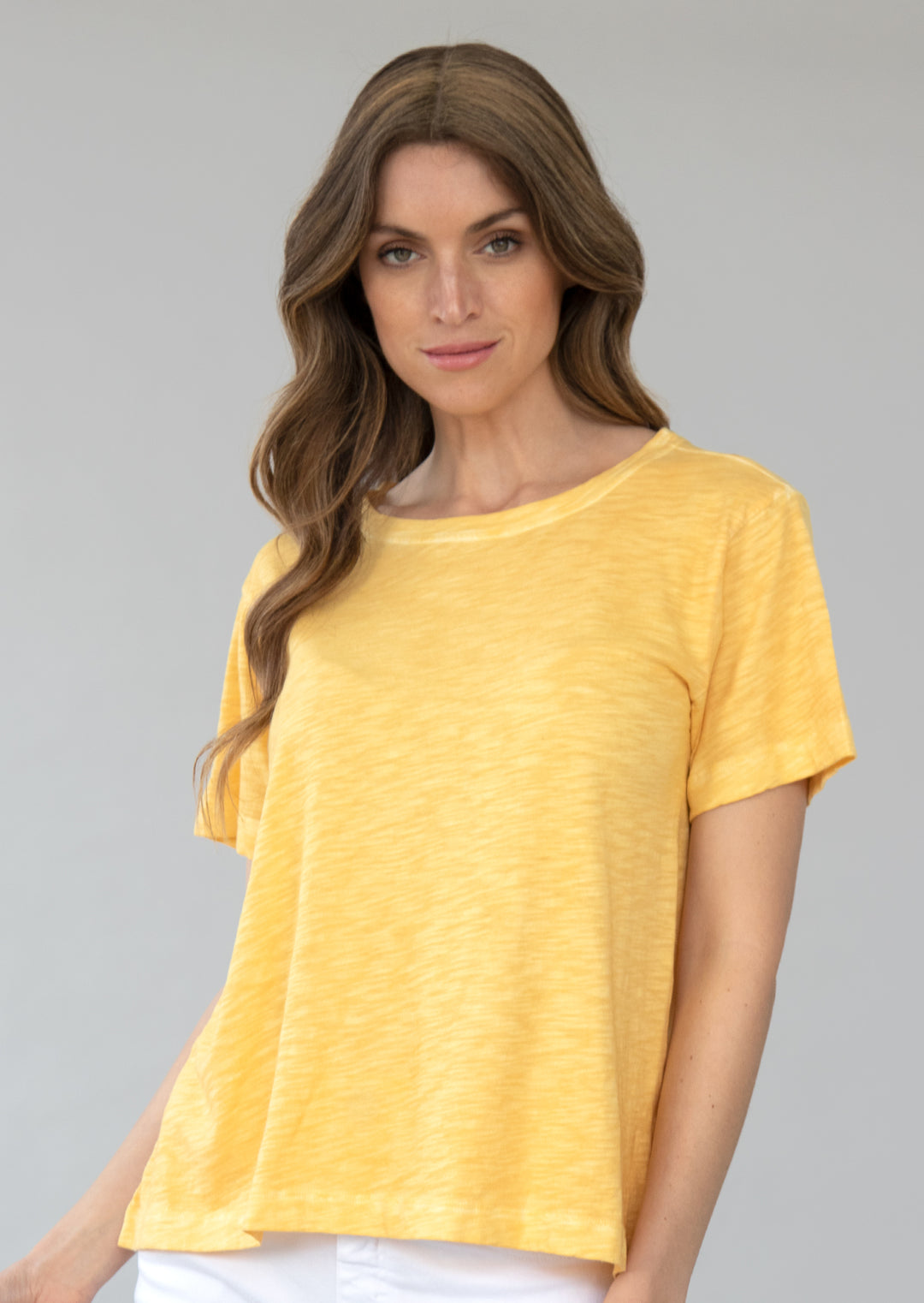 TP-316 Denisse Crew Neck Slub Cotton T-shirt