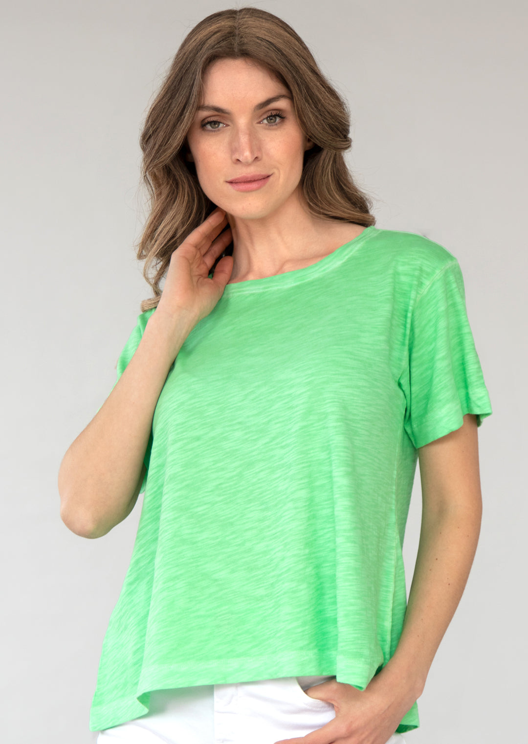 TP-316 Denisse Crew Neck Slub Cotton T-shirt