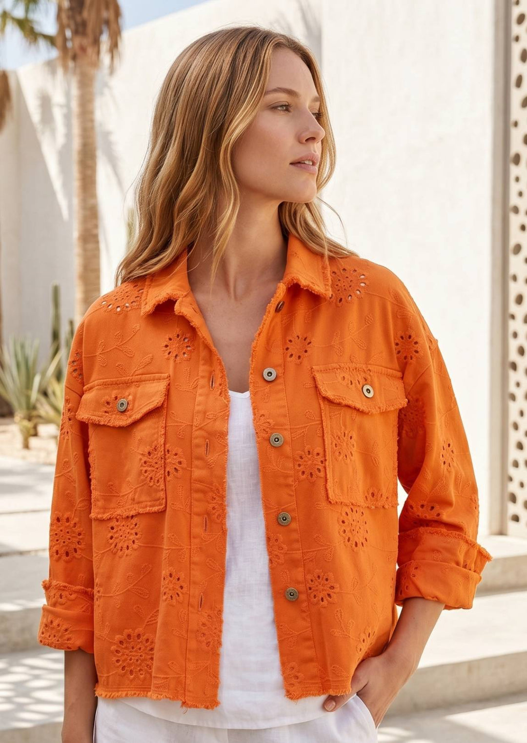 ZFY6209 Isaura Eyelet Cotton Jacket