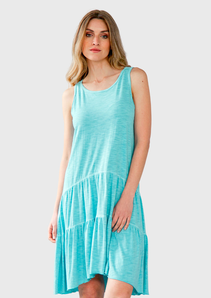 TP-302 Anita Sleeveless Ruffle Hem Cotton Dress