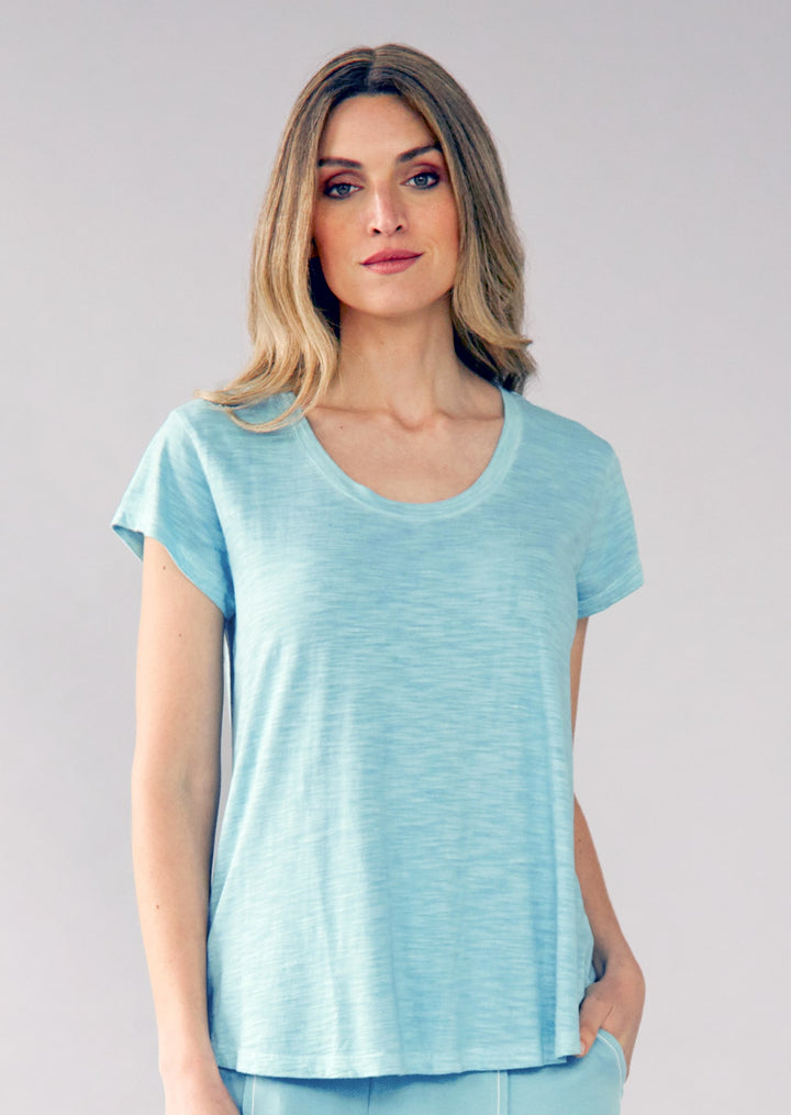 TP-307 Daliane Crew Neck Short Sleeve Cotton Top