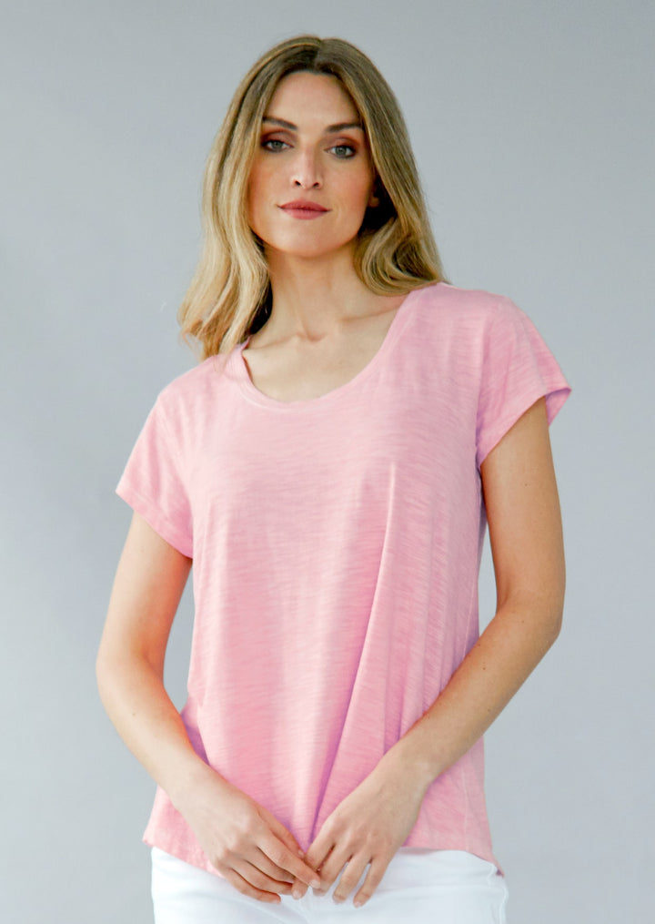 TP-307 Daliane Crew Neck Short Sleeve Cotton Top