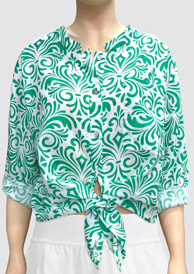 ZF108 Stella Printed Cotton Blouse