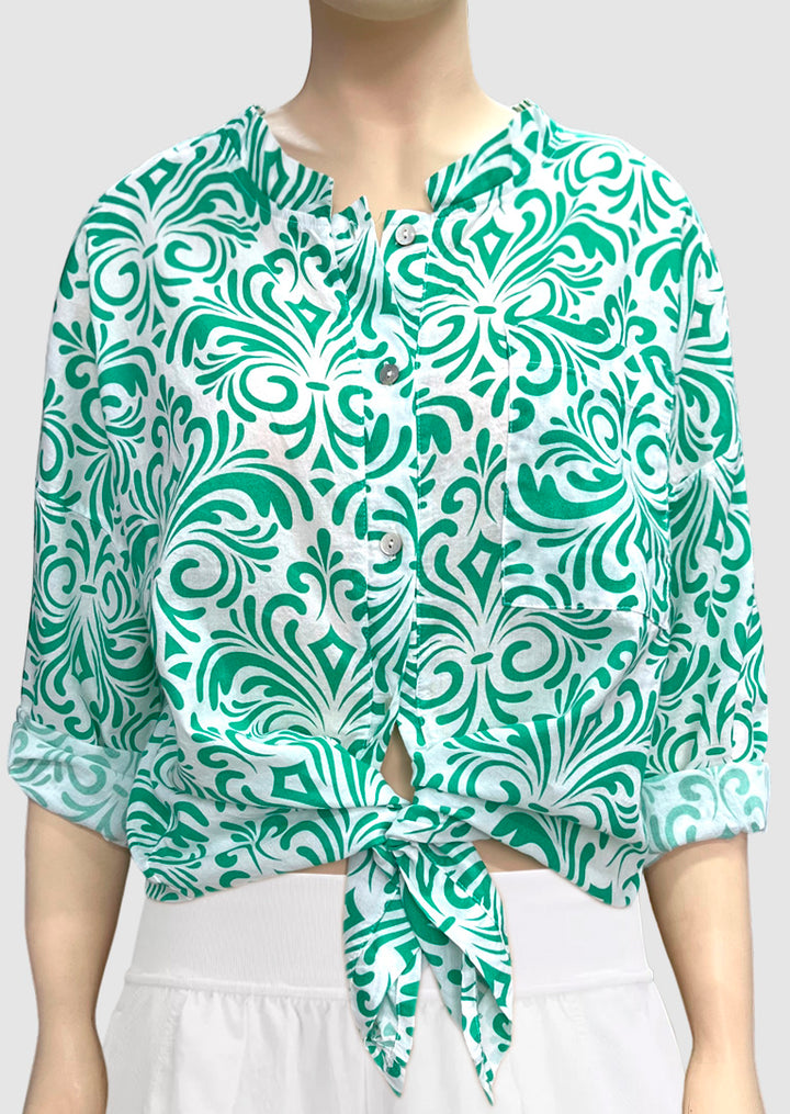 ZF108 Stella Printed Cotton Blouse