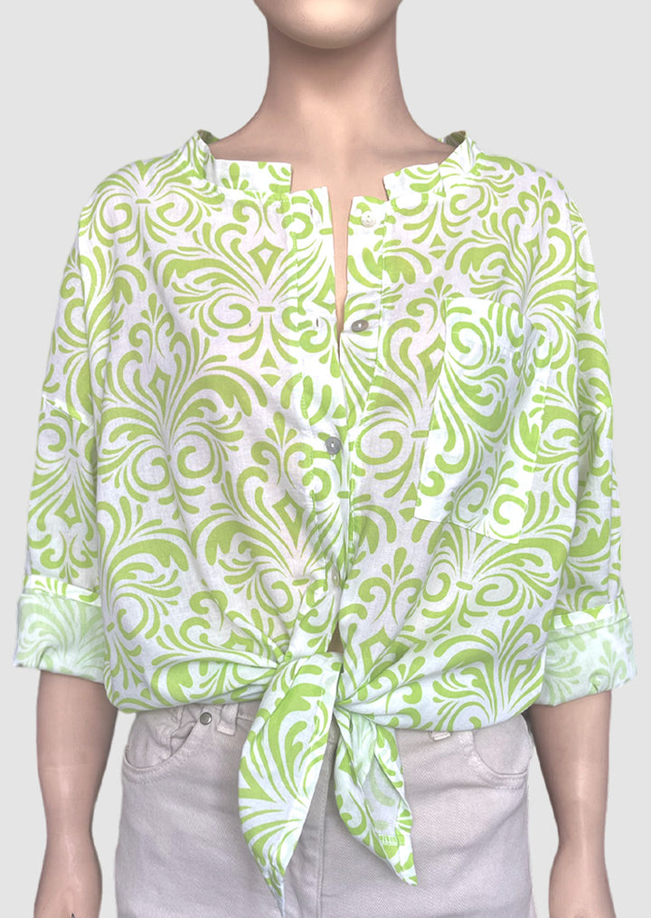 ZF108 Stella Printed Cotton Blouse