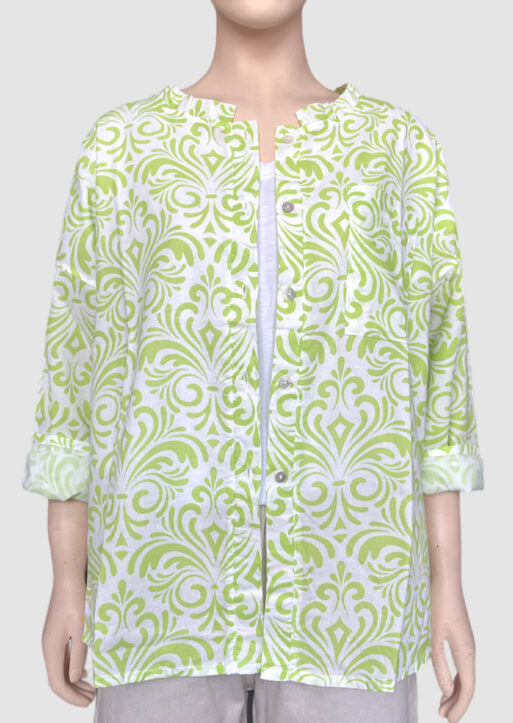 ZF108 Stella Printed Cotton Blouse