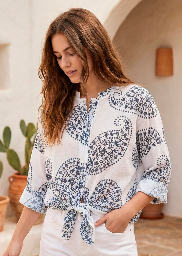 ZF133 Harmony Printed Cotton Blouse