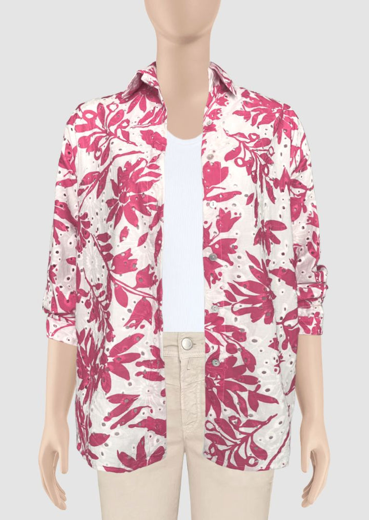 ZF170 Zoey Printed Eyelet Cotton Shirt