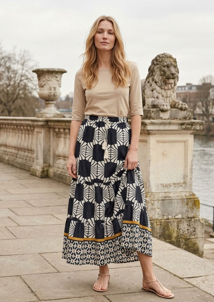 ZF226 Sahara Printed Cotton Skirt