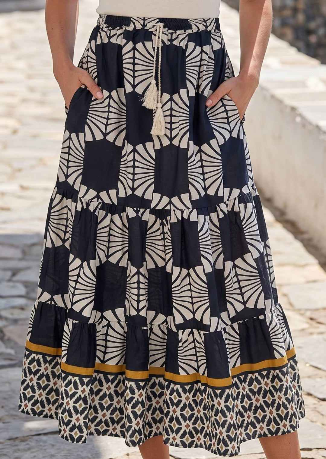 ZF226 Sahara Printed Cotton Skirt