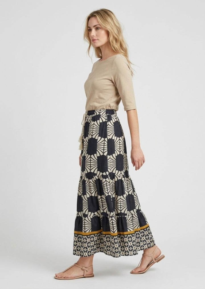 ZF226 Sahara Printed Cotton Skirt