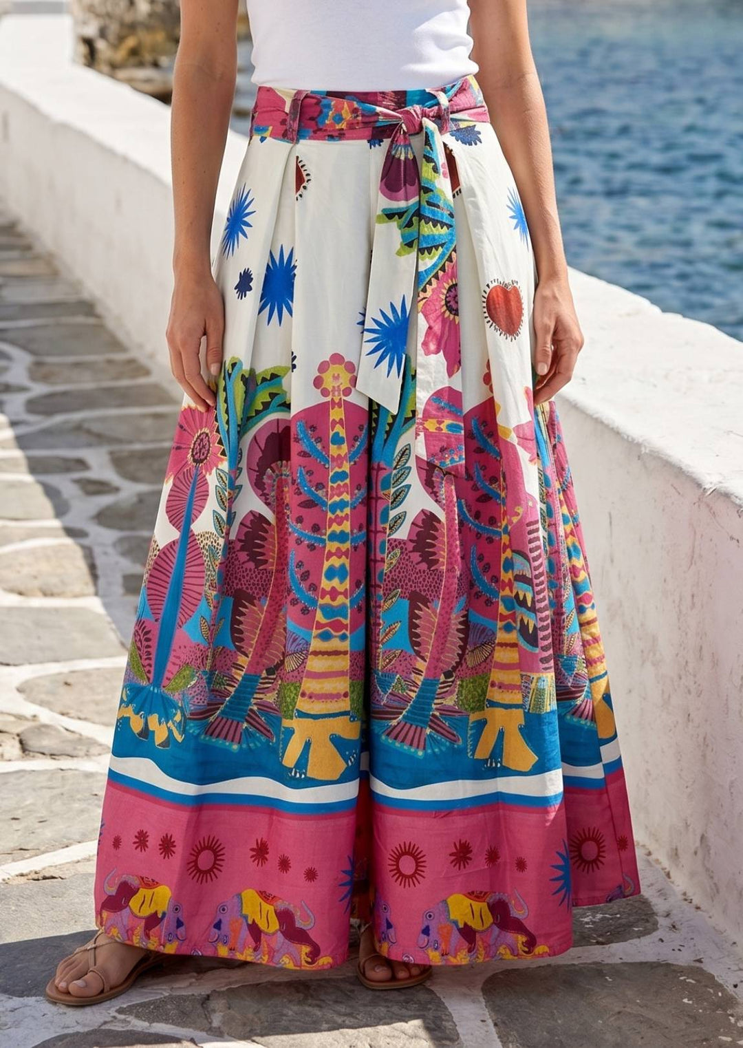 ZF239 Fer Printed Cotton Maxi Skirt