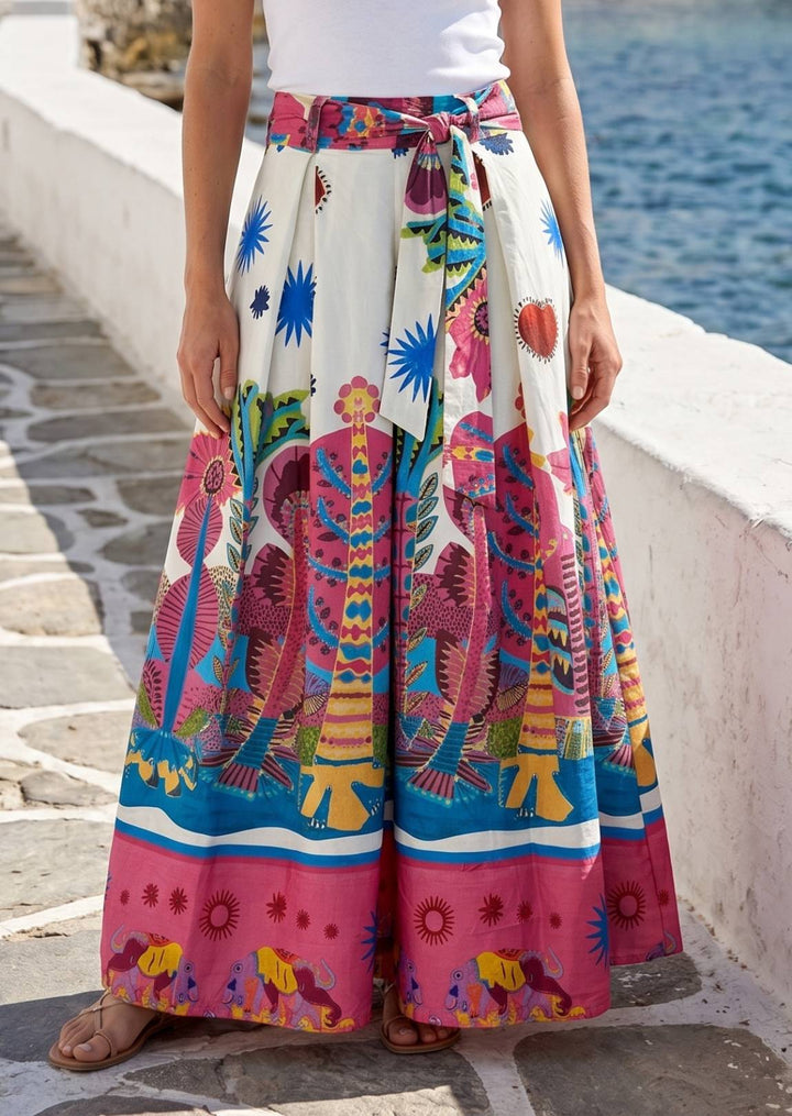 ZF239 Fer Printed Cotton Maxi Skirt