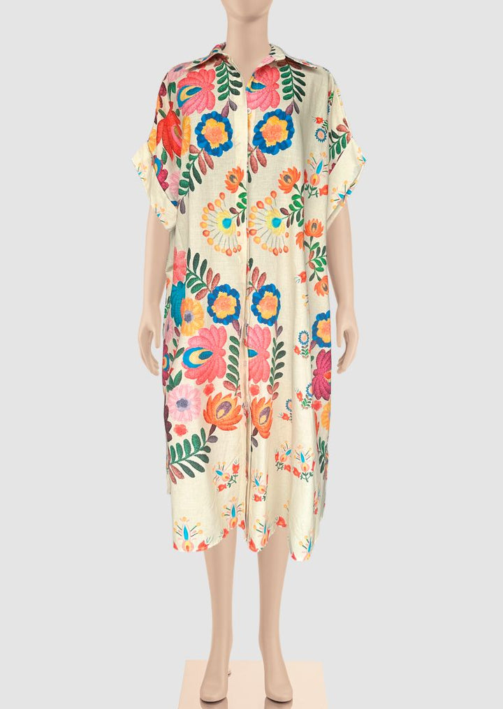ZF240 Freya Printed Cotton Shirt Dress