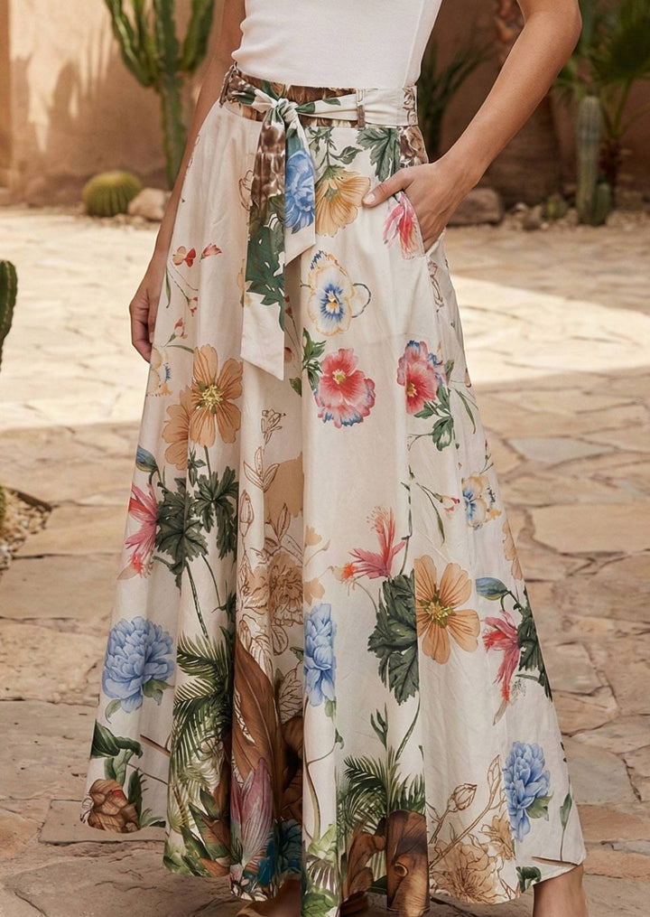 ZF379 Sallie Printed Cotton Maxi Skirt