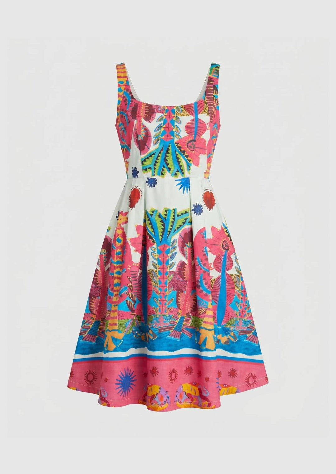 ZF409 Victoria Printed Cotton Knee Dress