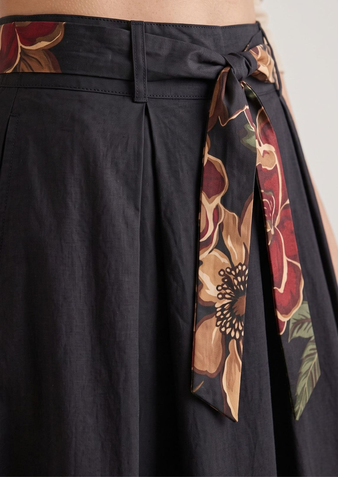 ZF469 Winslet Floral Border Printed Cotton Maxi Skirt (Pre-order)