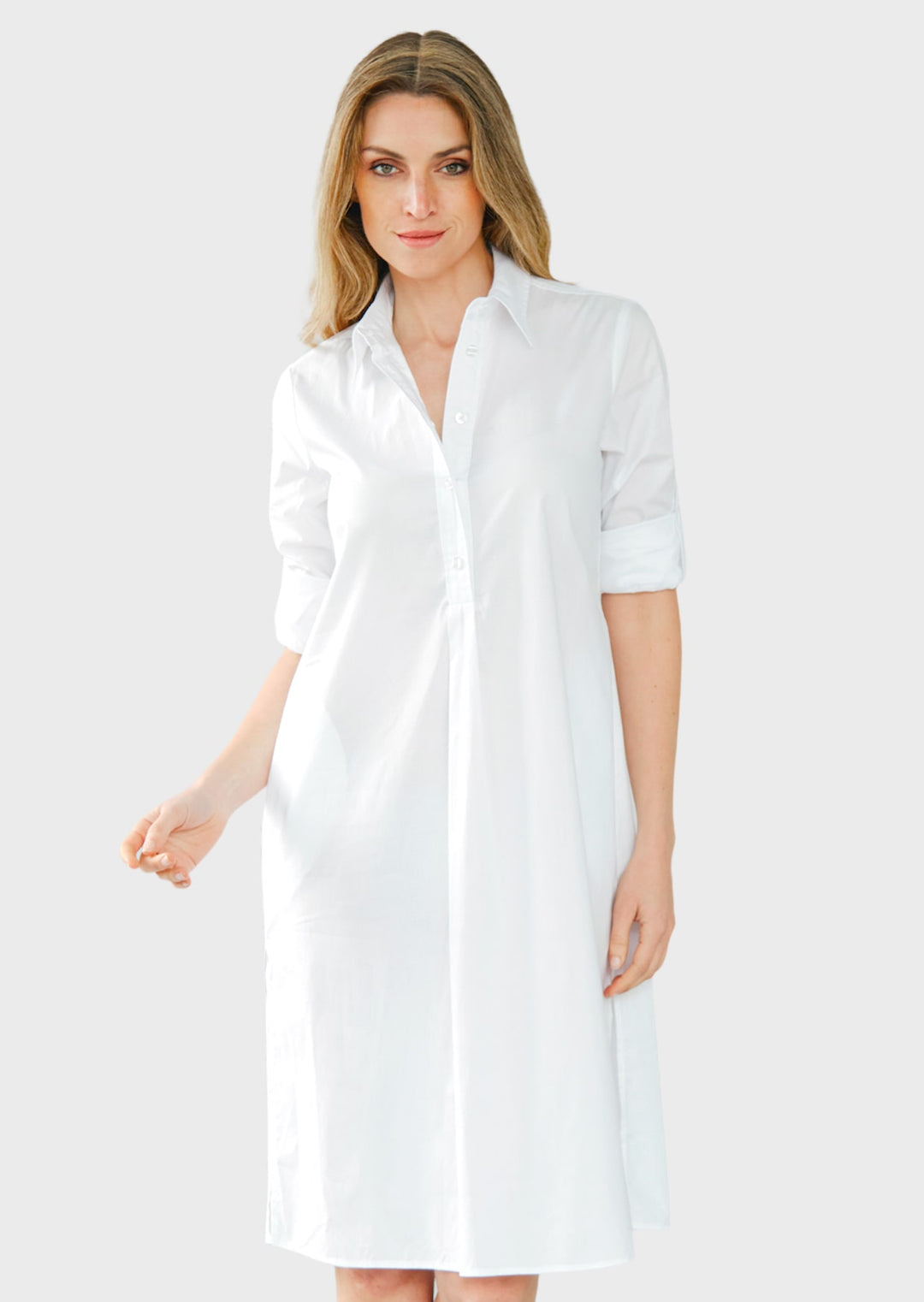 ZNBL004 Ivonne Pima Cotton Shirt Dress