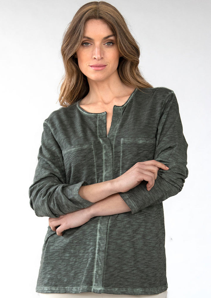 TP-326 Ophelia Long Sleeve Slub Cotton Top