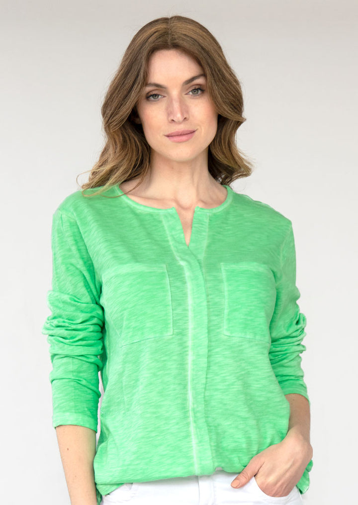 TP-326 Ophelia Long Sleeve Slub Cotton Top