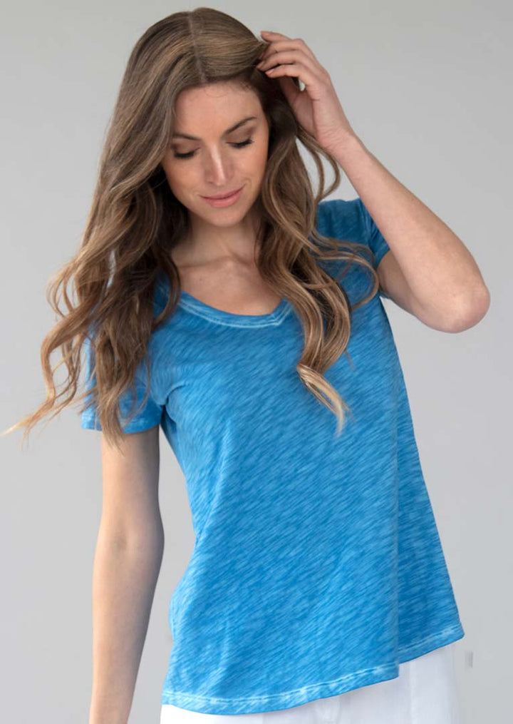TP-314 Louisa V-Neck Slub Cotton T-Shirt