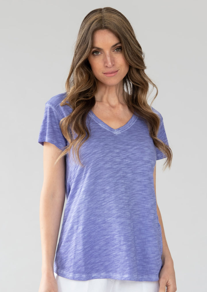 TP-314 Louisa V-Neck Slub Cotton T-Shirt