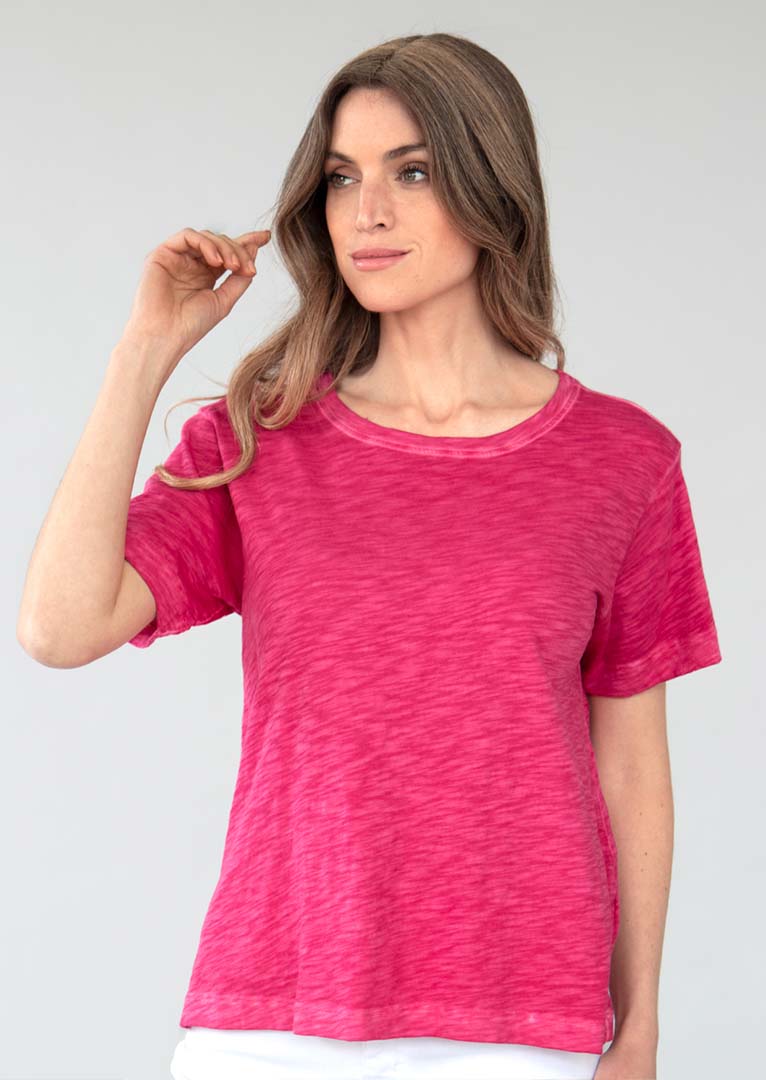 TP-316 Denisse Crew Neck Slub Cotton T-shirt