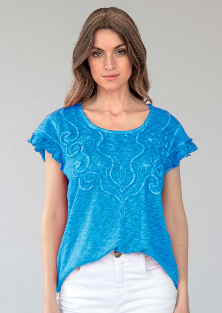 TP-321 Melissa Crew Neck Slub Cotton Top